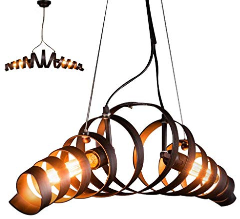 AHQX Schmiedeeisen Hängelampe Retro Industrie Wind Metall Pendellampe Höhenverstellbar 2Xe27 Kronleuchter Kreativ Mode Antik Pendelleuchten Bar Café Restaurant Schlafzimmer Wohnzimmer Korridor
