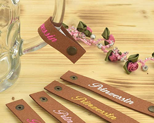 Henkelband 'Prinzessin' Bestickt - Stickfarbe wählbar - 1 Stück - Oktoberfest Maß Maßkrugband