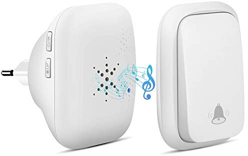 Timbre Inalámbrico sin Pilas, PDGROW Timbres Inalámbricos Impermeable Autoalimentado, 150M de Alcance, con 4 Niveles de Volumen, 38 Melodías, Indicadores LED