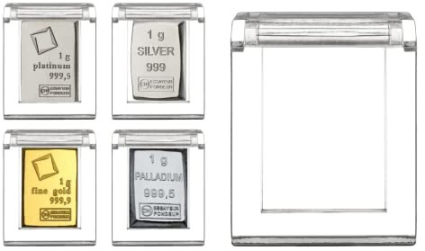 nelier Barren Kapseln CombiBar 1g Goldbarren Silberbarren aus hochwertigem Acryl 1 Gramm Barren CombiCoin (10 Stück)