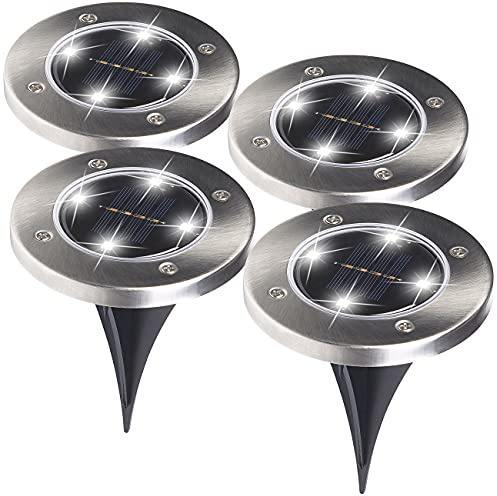 Lunartec Bodenstrahler: 4er-Set Solar-Gartenstrahler mit Erdspieß, 200 lm, IP44 (Bodenleuchte Solar, Erdspieß-Bodenleuchten, Töpfe)
