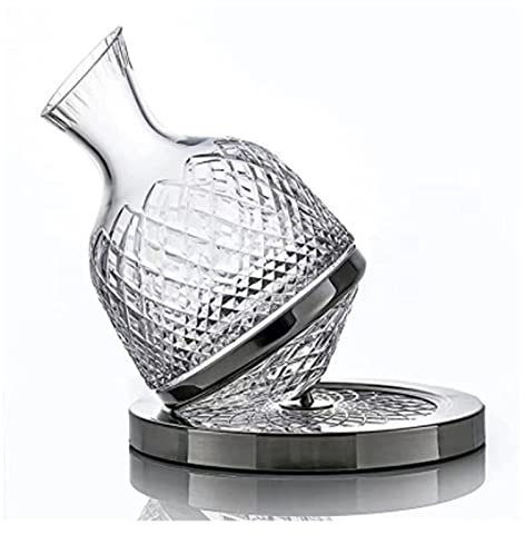 WYBW Casero de Lujo de Alta Gama Gyro Decanter Crystal 360 ° Rotating Cut-Cut Diamond Creative Rotating Wine Decanter Decoración de Fiesta Adornos/Decantador de Gyro