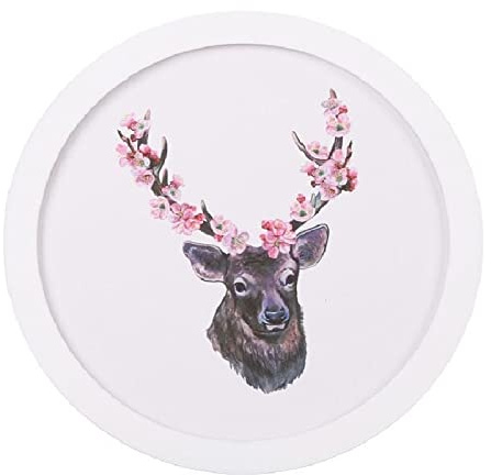 RAYLINEDO Runder Bilderrahmen, Wandbehang, Fotorahmen, Wohnzimmerdekoration, Kunstmalerei, Wandbildrahmen (weiß, 30,5 cm)