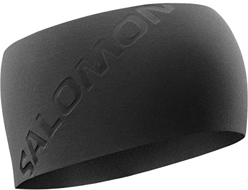 Salomon Winter Training Stirnband Unisex, wärmend, Top Passform, Voll ausgestattet, Deep Black, Shiny Black, Einheitsgröße