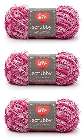 Red Heart Scrubby Yarn, 3 Pack, Candy 3 Count