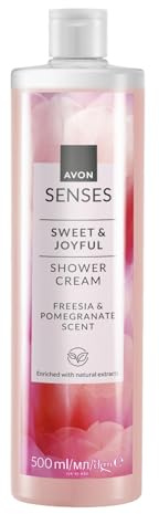 Avon Senses Sweat & Joyful Freesie und Granatapfel Duft Creme Duschgel 500 Ml.