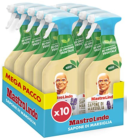 Mastro Lindo Detergente Multiuso Spray Collezione Tradizionale Con Profumo Marsiglia E Lavanda 500ML. Con Il 100% Di Profumo Naturale