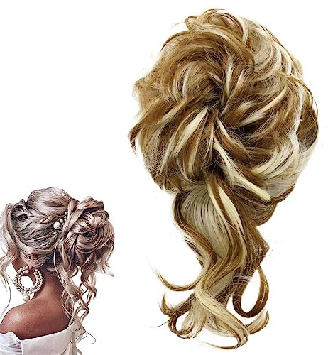 prinfantasy Hair Extensions Hairpiece Scrunchy Updo Hairstyle Wavy Messy Bun Ponytail Hair Extensions Buns GBFQ008