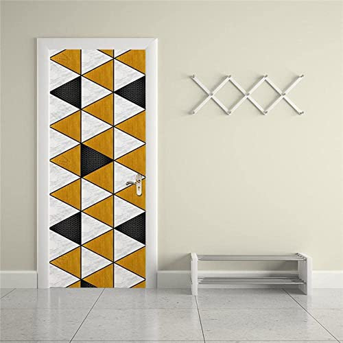 3D Innentür Plakate Türtapete Türaufkleber Abstrakte Geometrische Dreiecke Kreativität 77 X 200 Cm Selbstklebend Türfolie Türposter Abziehbilder Tür Wandmalereien Wand Aufkleber Tapete Schlafzimmer H