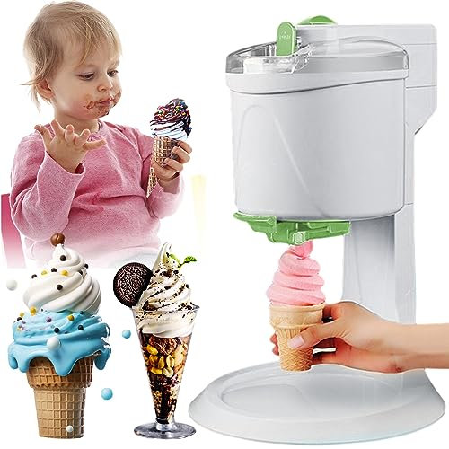 Petite Machine À Crème Glacée Domestique, 1L Haute Capacité Sorbetière Bricolage Double Agitation Automatique Mini Fruits Servir Congélateur Récipient sans Bpa Yaourt Glacé-Sorbet pour Faire Une