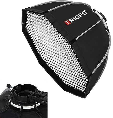 EACHSHOT Triopo KX120 Softbox 120 cm Achteckige Regenschirm-Fotografie-Softbox Mit Wabengitter Schwarz Für Godox V1 Ad200Pro Rundkopfblitz Speedlite Speedlight