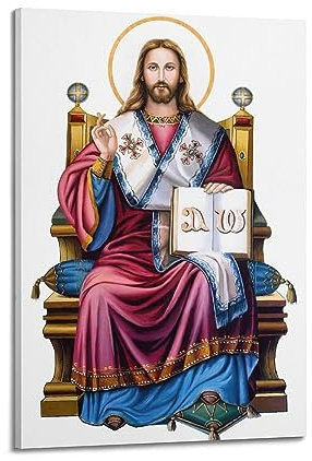 ALTUY Jesus-Poster Auferstehung Jesu auf dem Thron des Königs, dekoratives Gemälde, Leinwand, Poster, 30 x 45 cm