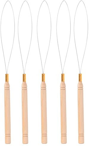 Juego de 5 Uds de Agujas de Bucle para Extensión de Cabello, Aguja Flexible de Fácil Agarre, Amplia Aplicación para Bricolaje y Tufting