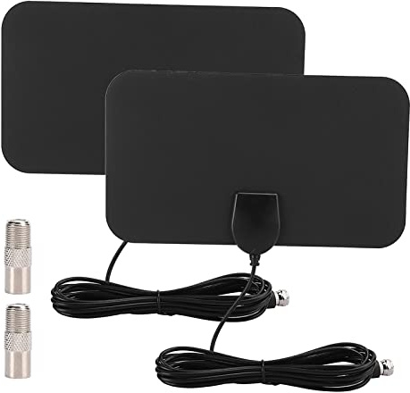 2 Unids HDTV Antena Interior, 1080P 4K Televisión Antena de TV, Señal Digital Amplificada Antena TV HD Interior, 80 Millas de Alcance