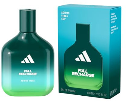 adidas Vibes Full Recharge Eau de Parfum, Per tutti, Tonificante e Rinvigorente, Profumo a lunga durata, Foglia di Cedro e Salvia Sclarea 100 ml