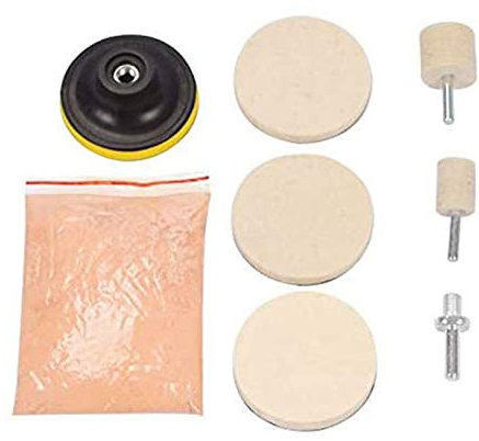 Yurhuit 8 StüCke 120G Ceroxid Glas Polier Pulver Kit für Kratzen Entferner für Wind Schutz Scheiben Glas Reinigungs Kratzer