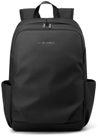FANDARE enkel laptopryggsäck män handväska kvinnor PU-film skolryggsäck vattentät handbagage butik arbete mångsidiga skolväskor för arbete resor dagsryggsäck dagväska högskola, svart, L