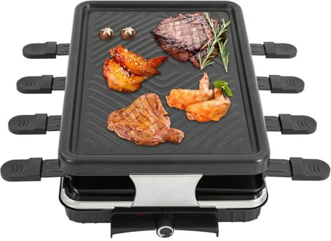 BBQ Grill Picknickgrill Tragbarer Elektrogrill 230°C mit Anti-Rutsch-Füße 1300 W Zonenkochen zum Grillen von Steaks Hühnchen Hamburgern