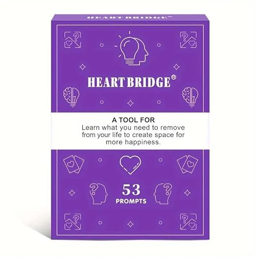 Heart Bridge – Jeu de cartes de découverte de soi et de réflexion (53 invites) – Un outil pour la croissance personnelle, l'intelligence émotionnelle et le jeu de cartes de pleine conscience