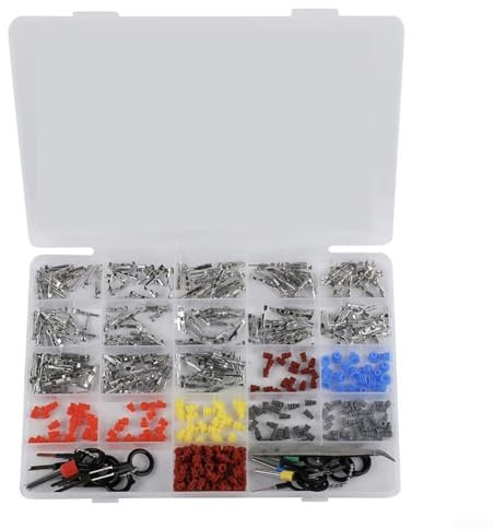 Besshepplo Kit di 500 connettori per cavi elettrici per auto, 1/1,5/1,8/2,2/2,8/3,5 mm, con strumento di rimozione per progetti fai da te automobilistici, riparazioni elettroniche