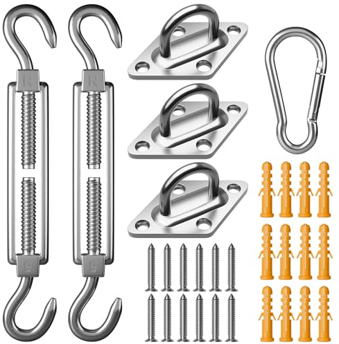 304 Edelstahl Sonnensegel Befestigung Set Zubehör für Dreieck, Sonnensegel Spanner Montage Aufbau,Awnings Mounting Assembly