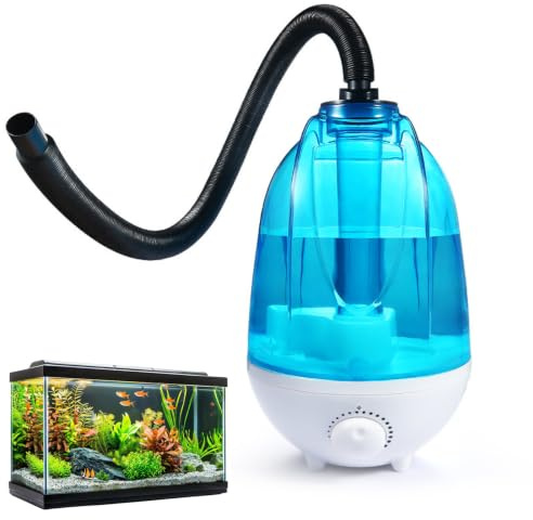 Reptilie Luftbefeuchter Terrarium, 4L Reptilien Luftbefeuchter 300mL/h Mit 7 Farben der Nachtlichtfunktion, Terrarium-Nebelgerät Mit verstellbarem Schlauch, Lautloses Fogger Vaporizer Nebelmaschine
