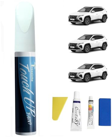 Treesiche Lackstift Auto für Hyundai, Lackstift Auto, Autokratzer Reparaturmittel Autolack Reparatur für Autos Reparaturwerkzeug, Atlas White (SAW)