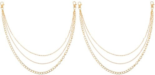 FOMIYES 4 Stück Metall Hosenkette Ketten Damen Taille Hose Punk Jeans Dekokette Jeans Zubehör Kette Für Herren Deko kette Hosenkette Dekoration Golden