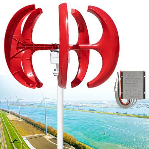 Kit de aerogenerador de 13000 W, 12 V/24 V/48 V/72 V/110 V/220 V, con 5 aspas y Controlador para Aplicaciones Marinas, autocaravanas y terrazas. Solución de energía eólica de Alta eficiencia