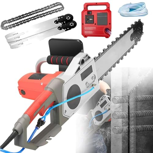 Motosega Elettrica Per Cemento Con Motore E Pompa Dell'acqua, Tagliamuri In Cemento, Motosega Elettrica Portatile Per Tagliare Muri, Taglierina a Catena Diamantata Per Muri (Red, 48cm)
