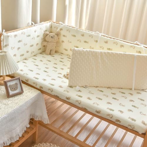 PTKG Barrera Cama NiñOs CojíN Barandilla de Seguridad para NiñOs Alfombra AnticolisióN ProteccióN Integral Almohadilla de Choque CojíN de Borde de AlgodóN Chichonera Plegable,B3,240 * 28cm