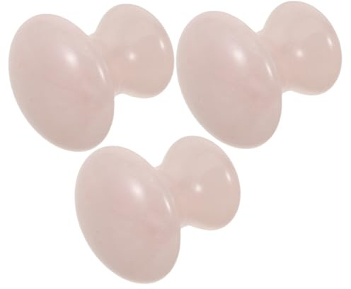 HAPINARY 3 Stücke Rosenquarz Gua Sha Pilzförmiges Gesichts-Massagewerkzeug aus Edelstein Kompakt Langlebig Fördert Hautdurchblutung Augenringe für Anti-Aging Gesichtspflege