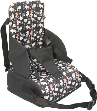 Elevador Para Silla De Comedor Para Niños Pequeños: Acolchado De Espuma | Gruesa, Cojín Portátil Con Cinturones De Seguridad Seguros, Diseño De Tela Lavable | Cojín De Asiento Elevado Para Mesa