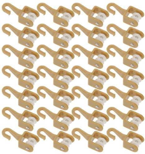 LOORGVEL 50 Rodillos para Riel de Cortina de Plástico Pequeños Doble Rueda Deslizadores Silenciosos para Cortinas Accesorios para Sistema de Riel Paquete de 50 Unidades Uso Sala y