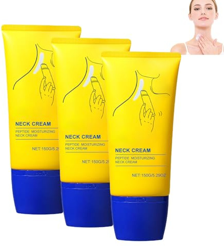 Anti-aging-halkräm – uppstramande och fastare halskräm för slapp hud, anti-rynkbehandling för hals och dekolletage för att jämna ut rynkor och fina linjer, 150 ml (3 st)