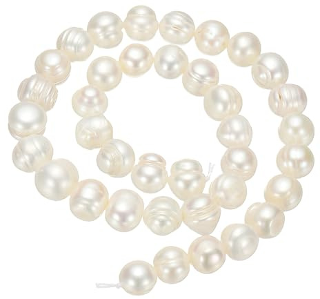 QUARKZMAN Perle Di Acqua Dolce, Perle A Forma Di Patata 6-7mm Gemma Foro 0.8mm Collana Di Perle Per DIY Gioielli Collana Bracciale Orecchini Creazione, Bianco