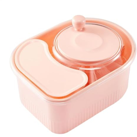 Scrubber per patate, centrifuga per verdure, multiuso, lavaggio insalata per patate, carote, verdure a foglia, 32 x 19 x 15 cm, bianco, rosa, 1200 g, ABS, acciaio inossidabile