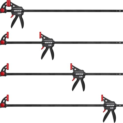 SIIIXS Lot de 4 serre-joints à une main 914mm Force de serrage 80 kg Envergure 914mm 4 classiques serre-joints pour une fixation précise et le travail du bois avec certificat GS