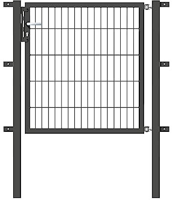 Alberts 646677 Einzeltor Flexo mit Zubehör | verschiedene Breiten und Höhen | anthrazit | Breite 100 cm | Höhe 100 cm