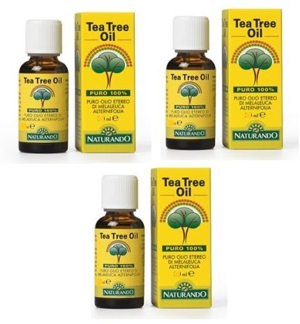 NATURANDO - TEA TREE OIL 3 CONFEZIONI DA 30 ML antibatterico, antimicotico, mucolitico, anti-infiammatorio - [KIT CON SAPONETTA NATURALE QUIZEN IN OMAGGIO]