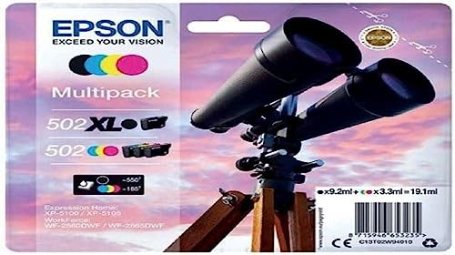 Epson 502 XL cartuccia d'inchiostro 4 pz Originale Resa elevata [XL] Nero, Blu, Magenta, Giallo (502XL BK / 502 CMY HIGH CAPACITY INK)