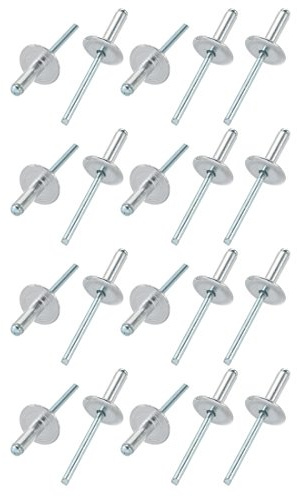 sourcing map 20Stk.Aluminum Offenes Ende Groß Flansch Blind Nieten 5mm x 16mm