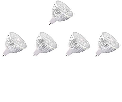 XINYANSEE 5 pièces ampoules led MR16 ampoule led GU5.3 12V 4W, culot GU 5.3, équivalent lampe halogène 30W, 300LM, 60 degrés, blanc froid 6000K, éclairage encastré