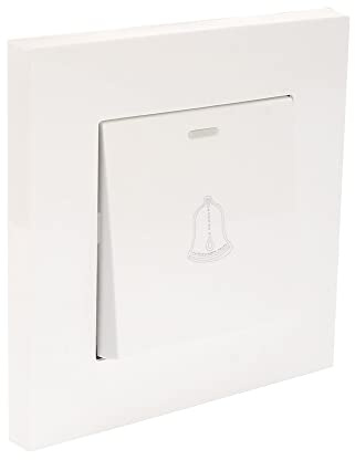 sourcing map Doorbell Push Button Switch Wall Mounted Resettable Square White AC 250V 16A