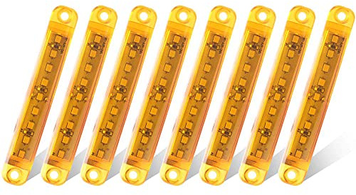 Sidaqi 8 x Amarillo Luces laterales para coche De uso universal para remolques de camiones Luces de señalización laterales delanteras y traseras Luz de posición Luz indicadora 12-24V impermeable