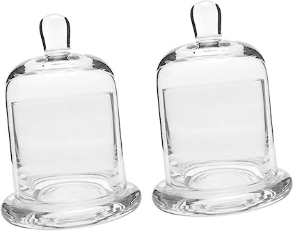 Porte-bougies Cloche en Verre, Lot de 2 Sets de Sets, Décor Romantique | 310 à 390ml, Ambiance Douce et Relaxation, pour Fêtes, Anniversaires, Amis et Famille