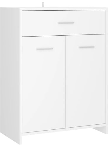 vidaXL Armario de baño Madera contrachapada Blanco 60x33x80 cm