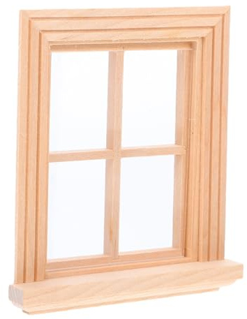 Toddmomy Miniatur Puppenhaus Fenster Holz: 1:12 Beige Unlackiertes Fenster Puppenhaus FüR DIY Dekoration Ideal FüR Kreative Spielstunden Und TraumhäUser