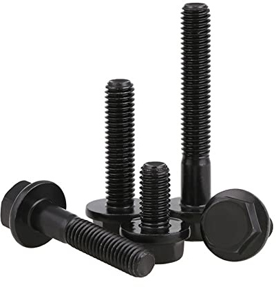 CONPHERON Flansch Schrauben Flansch-Sechskantschrauben M6x20 mm (Vollständig eingefädelt) Hochfester Legierter Stahl der Güteklasse 10.9, Schwarz