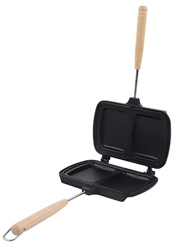 Poêle à Frire Double Face, Machine à Fromage grillé Compacte Antiadhésive pour Sandwich Chaud Panini avec Poignées Amovibles, Poêle à Griller en Aluminium pour la Maison, la Cuisine, le Petit-déjeuner